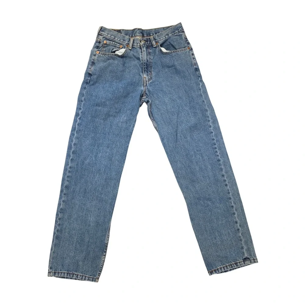 Levis 505 Regular Fit Straight Leg Jeans Mens 32x32 Medium Wash Blue Denim